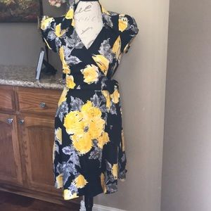 Cotton wrap around floral dress.